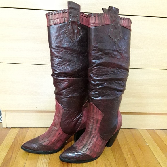 ⭐️ SALE ⭐️ NEW Red leather heeled boots - Picture 4 of 8